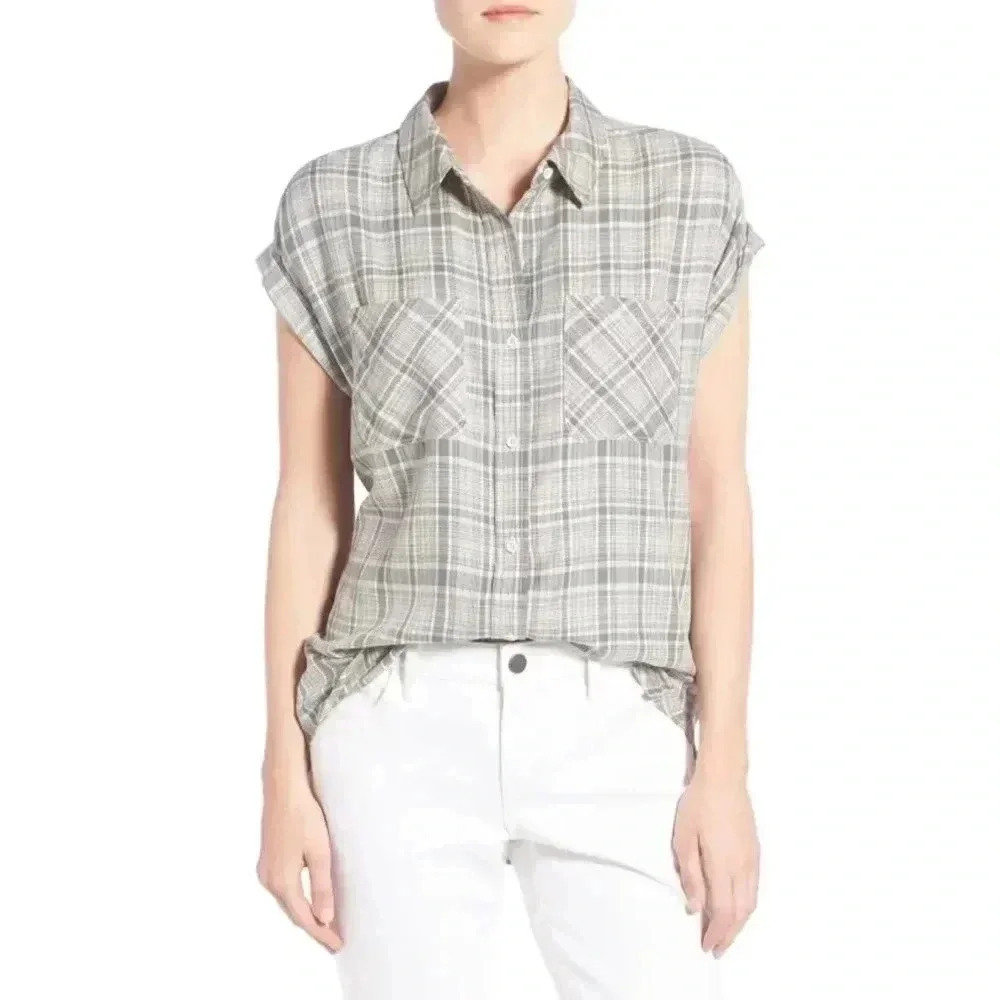 Treasure & Bond Drapey Plaid Shirt